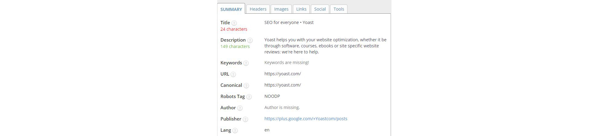 SEO Structure Analysis